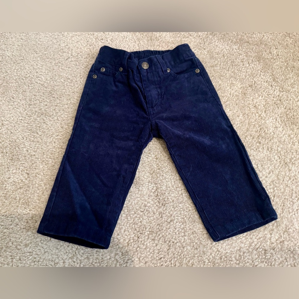 Janie and Jack Baby Dark Blue Corduroy Trousers